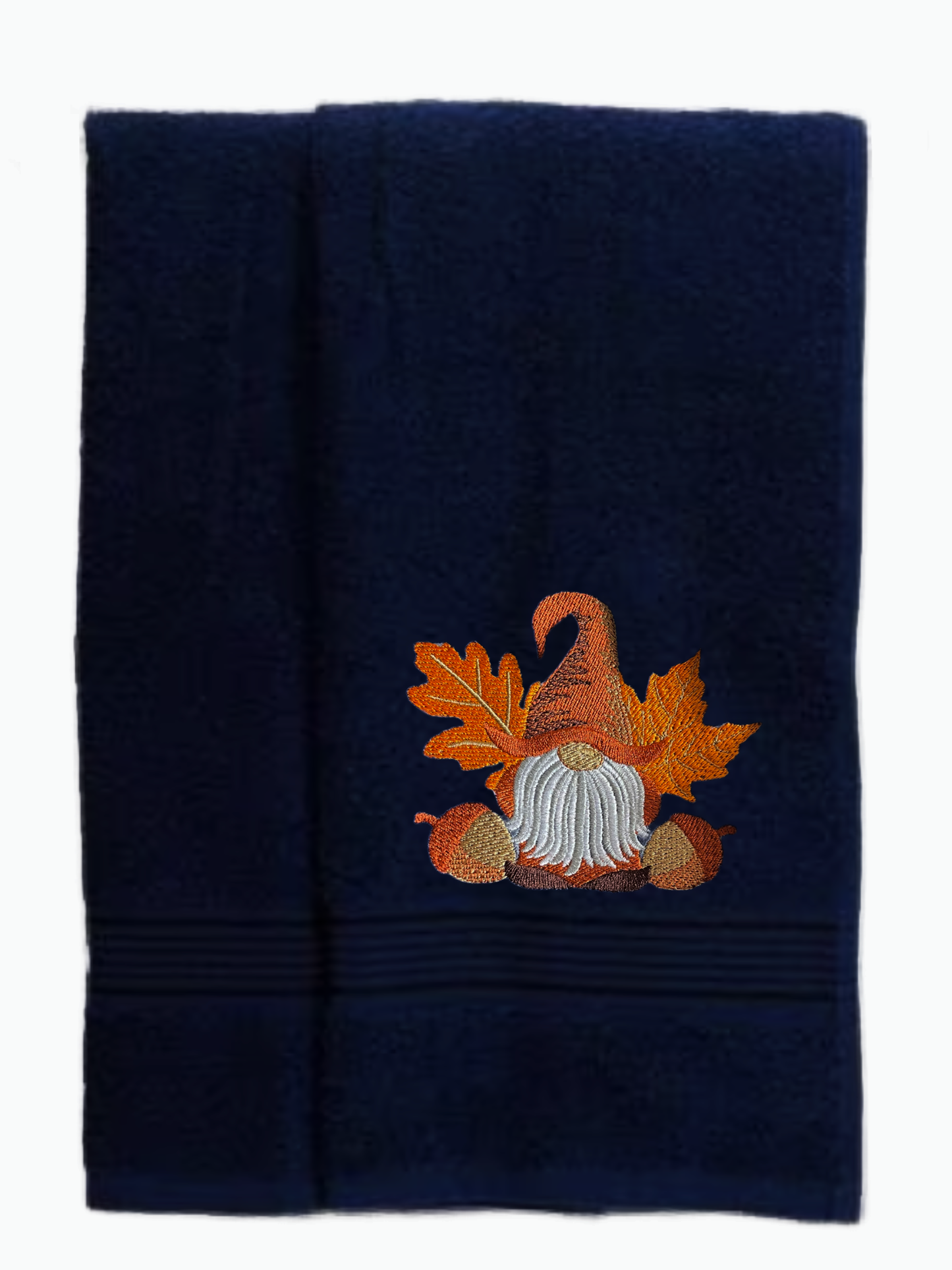 Fall Gnome Embroidered Bath Towels. 100% Cotton Hand or Fingertip Towel