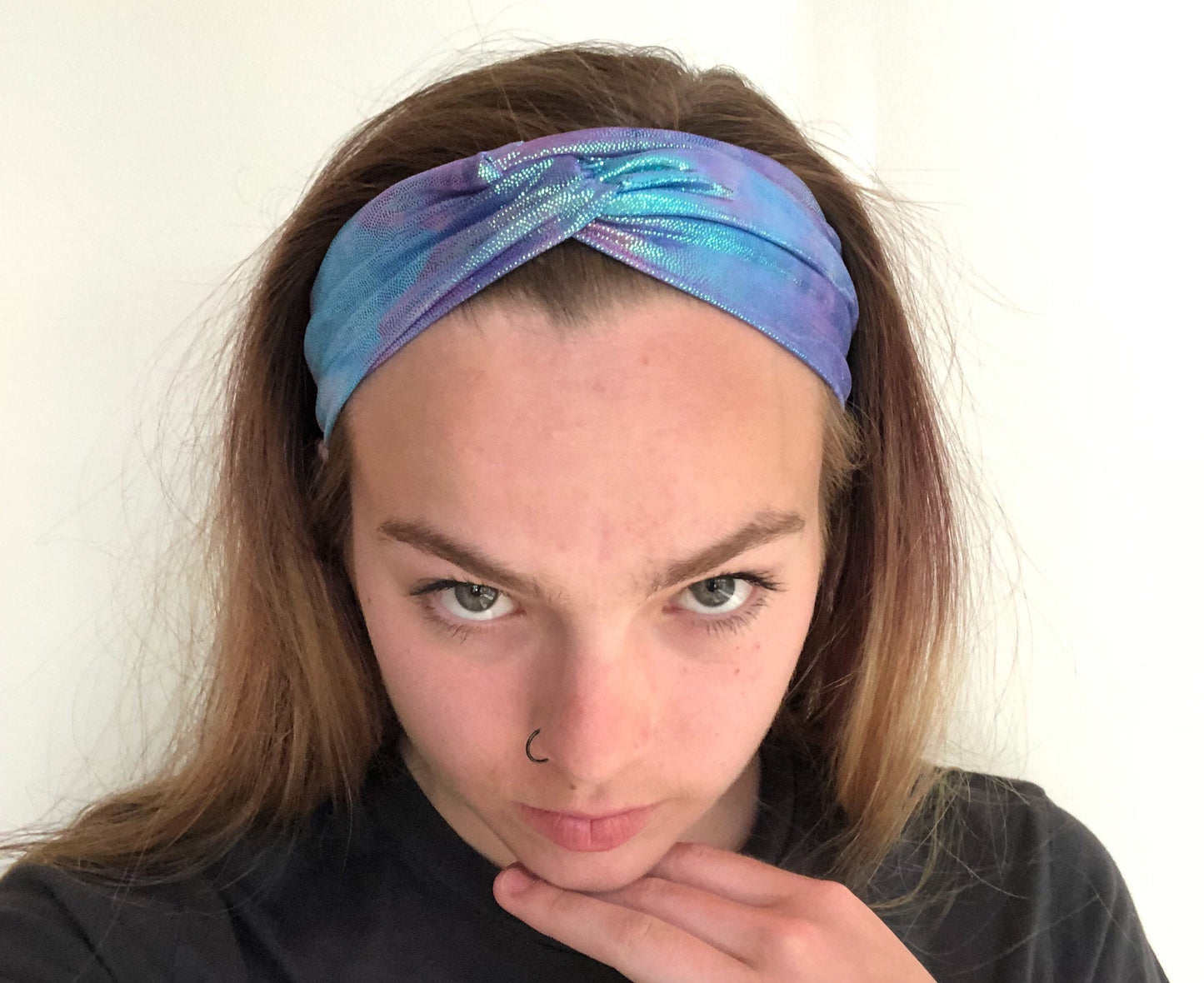 Wide Reversible Headband. 2 Tie-Dye Colors Available. Stretchy and Comfortable for All Day Wear