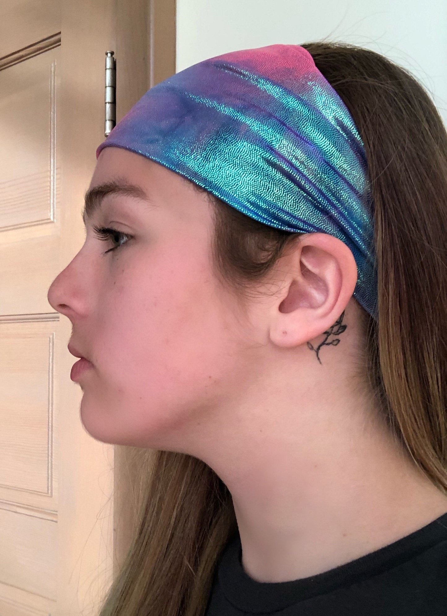 Wide Reversible Headband. 2 Tie-Dye Colors Available. Stretchy and Comfortable for All Day Wear