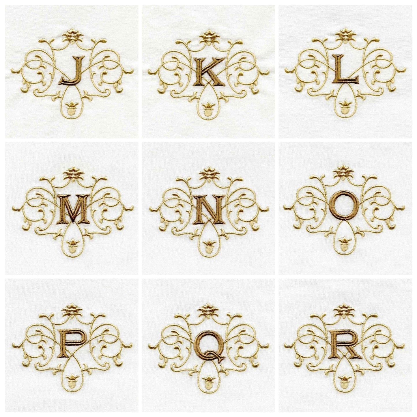 Embroidered Monogram Guest Hand Towel. Beautiful Monogram Letter With Scrolling. Choice of Color Combination