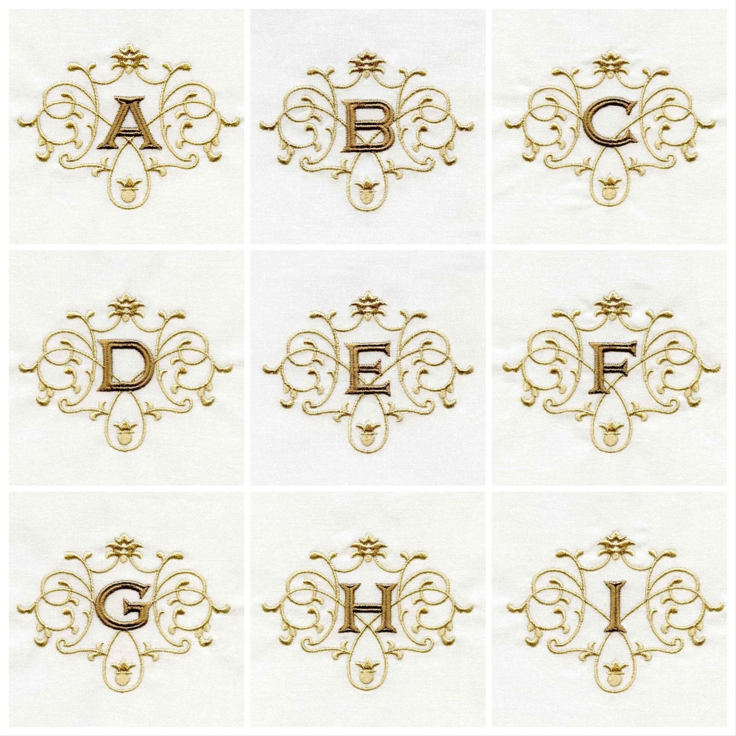 Embroidered Monogram Guest Hand Towel. Beautiful Monogram Letter With Scrolling. Choice of Color Combination