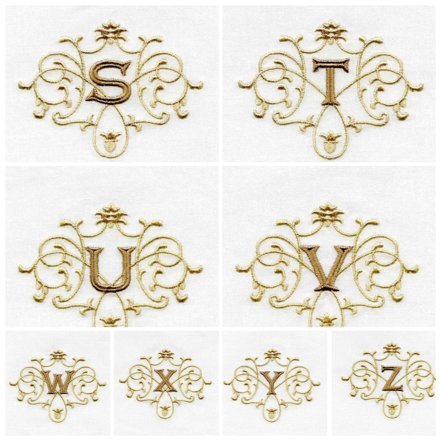 Embroidered Monogram Guest Hand Towel. Beautiful Monogram Letter With Scrolling. Choice of Color Combination