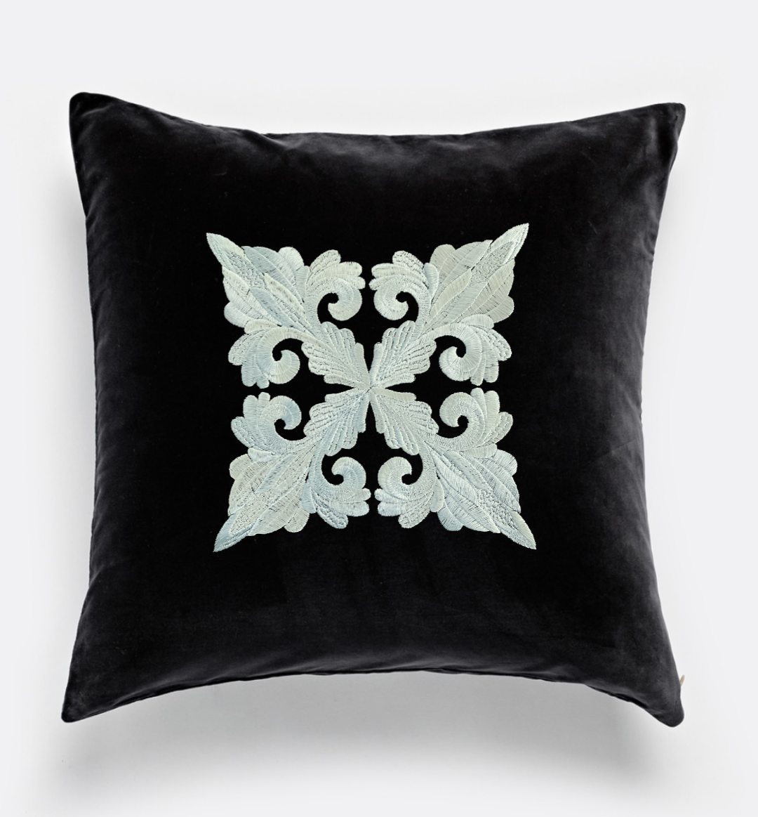 Damask Fleur de Lis Embroidered Decorative Pillow Cover