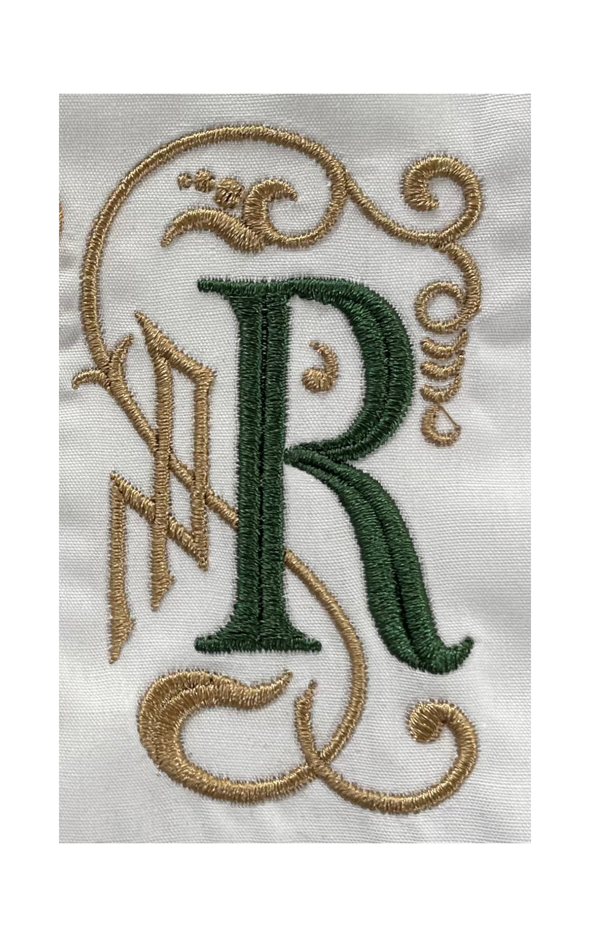 Monogram Guest Bath Hand Towel. Beautiful Monogram Letter With Scrolling