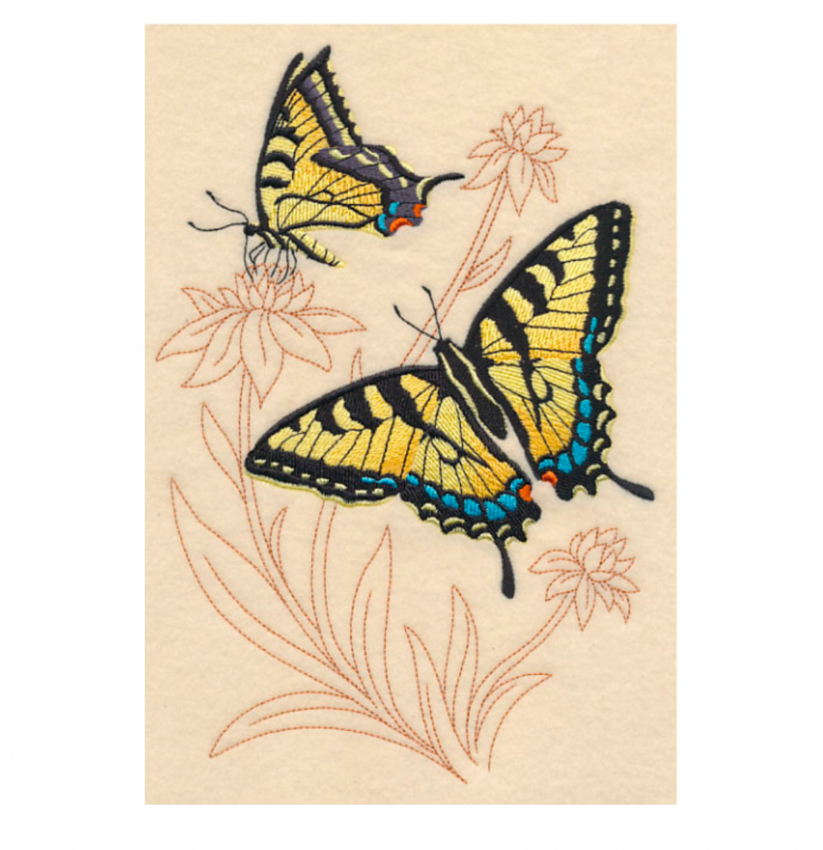 Butterflies Embroidered Bath Hand Towel