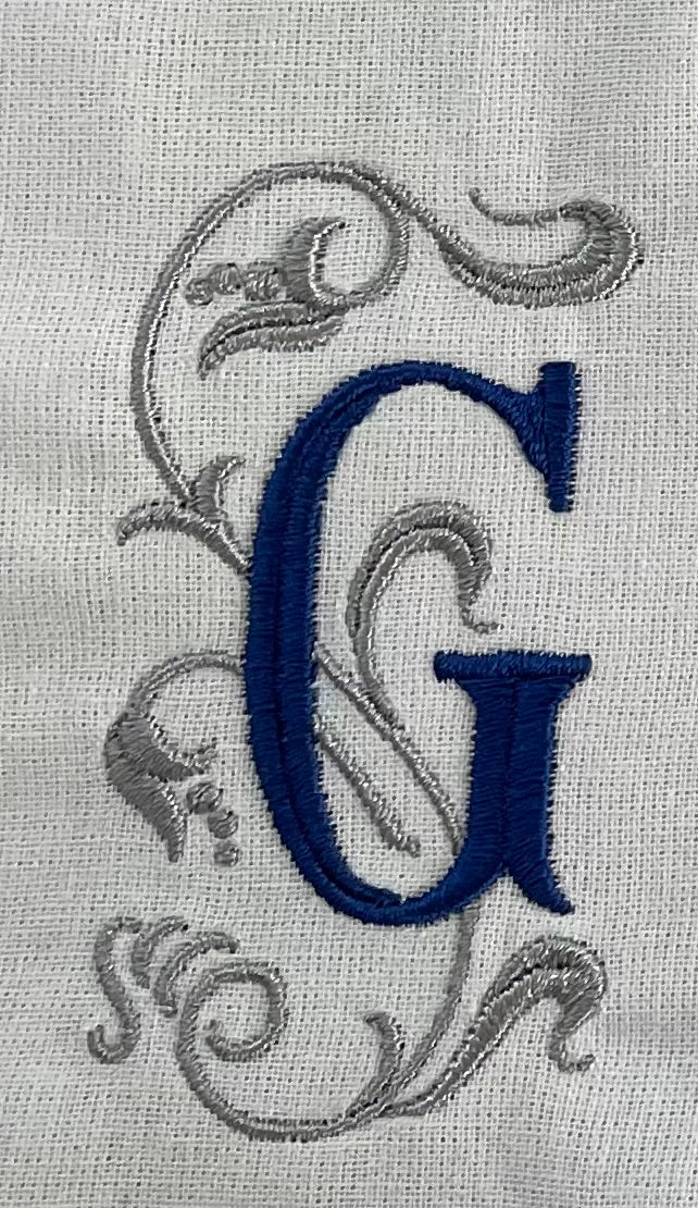 Monogram Guest Bath Hand Towel. Beautiful Monogram Letter With Scrolling