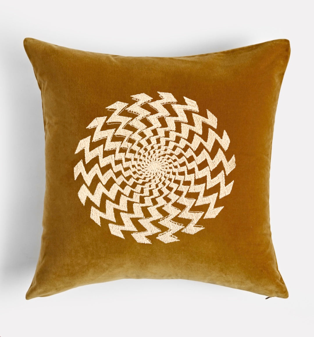 Modern Spiral Embroidered Decorative Pillow Cover 18" x 18"