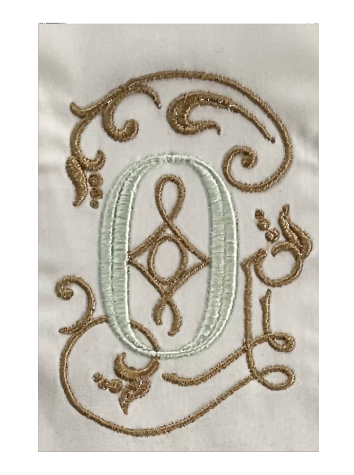 Monogram Guest Bath Hand Towel. Beautiful Monogram Letter With Scrolling