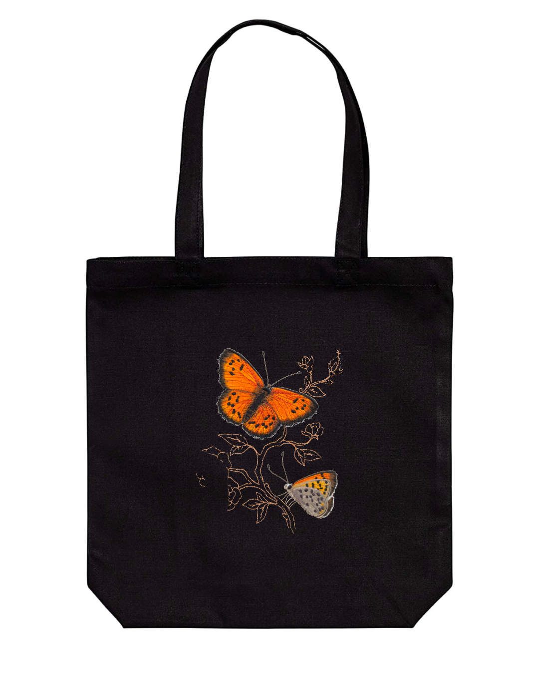 Butterflies Embroidered Cotton Canvas Market Bag. Choice of 5 different bags and 6 different butterflies