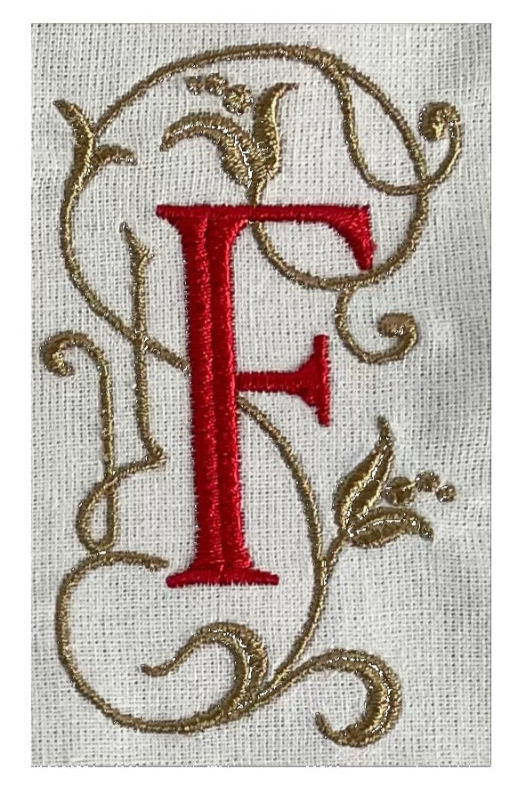 Monogram Guest Bath Hand Towel. Beautiful Monogram Letter With Scrolling