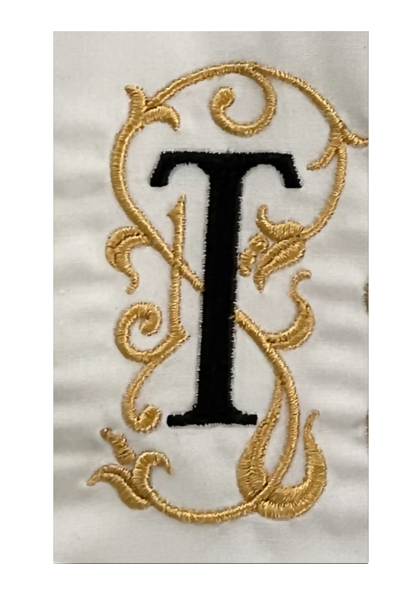 Set of Monogrammed Guest Bath Hand and Bath Towel Set Beautiful Monogram Letter With Scrolling