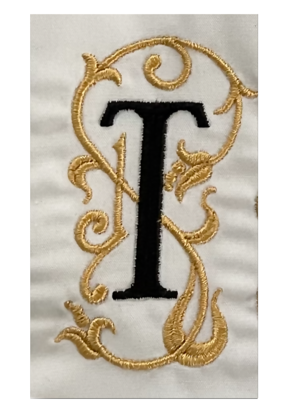 Monogram Guest Bath Hand Towel. Beautiful Monogram Letter With Scrolling