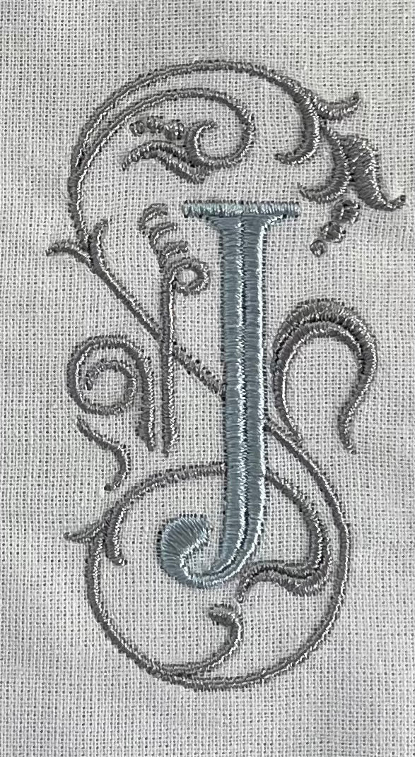Monogram Guest Bath Hand Towel. Beautiful Monogram Letter With Scrolling