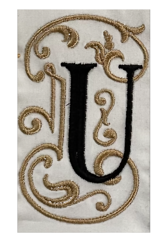 Monogram Guest Bath Hand Towel. Beautiful Monogram Letter With Scrolling
