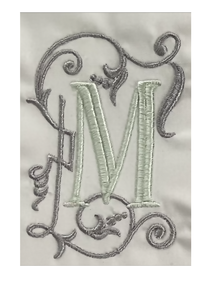 Set of Monogrammed Guest Bath Hand and Bath Towel Set Beautiful Monogram Letter With Scrolling