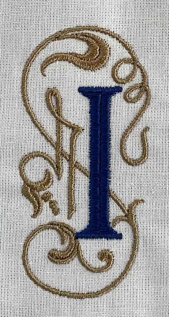 Monogram Guest Bath Hand Towel. Beautiful Monogram Letter With Scrolling