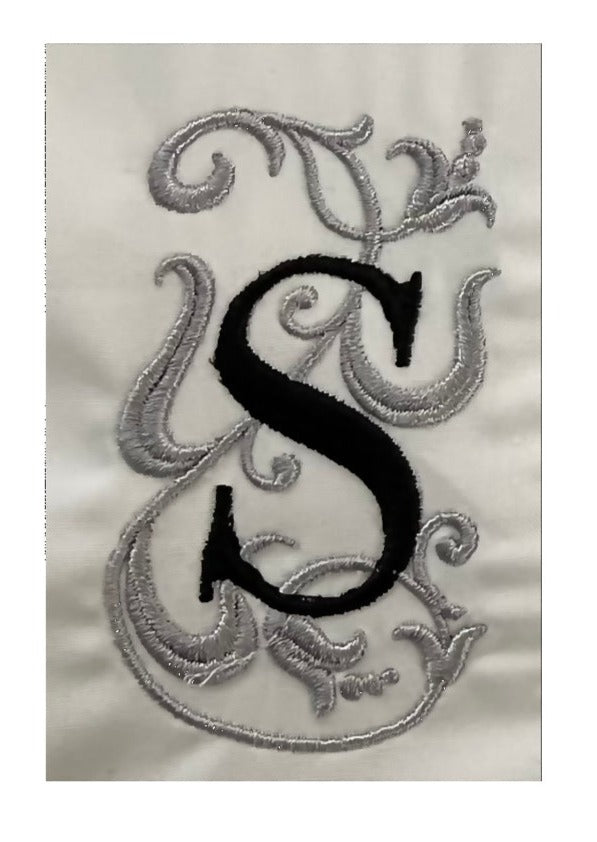 Monogram Guest Bath Hand Towel. Beautiful Monogram Letter With Scrolling