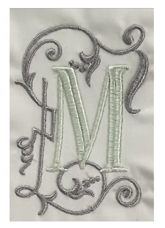 Monogram Guest Bath Hand Towel. Beautiful Monogram Letter With Scrolling