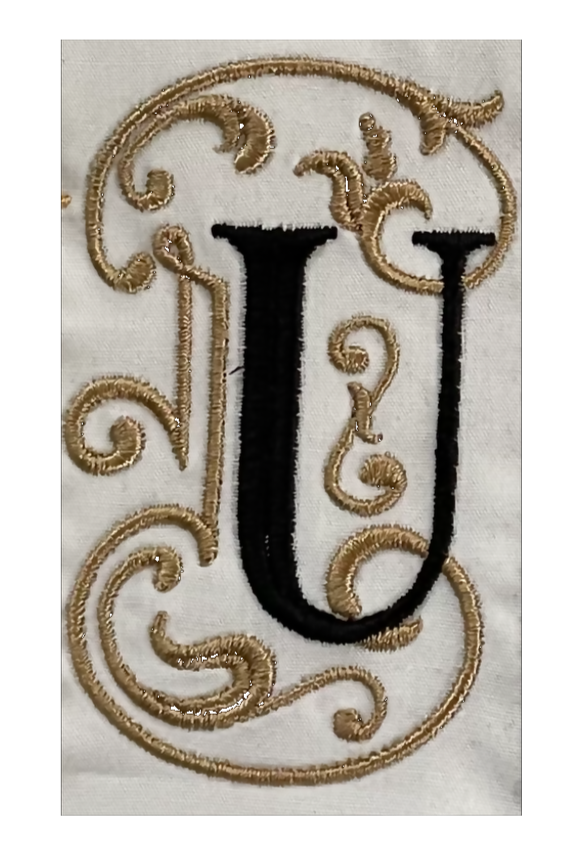 Set of Monogrammed Guest Bath Hand and Bath Towel Set Beautiful Monogram Letter With Scrolling