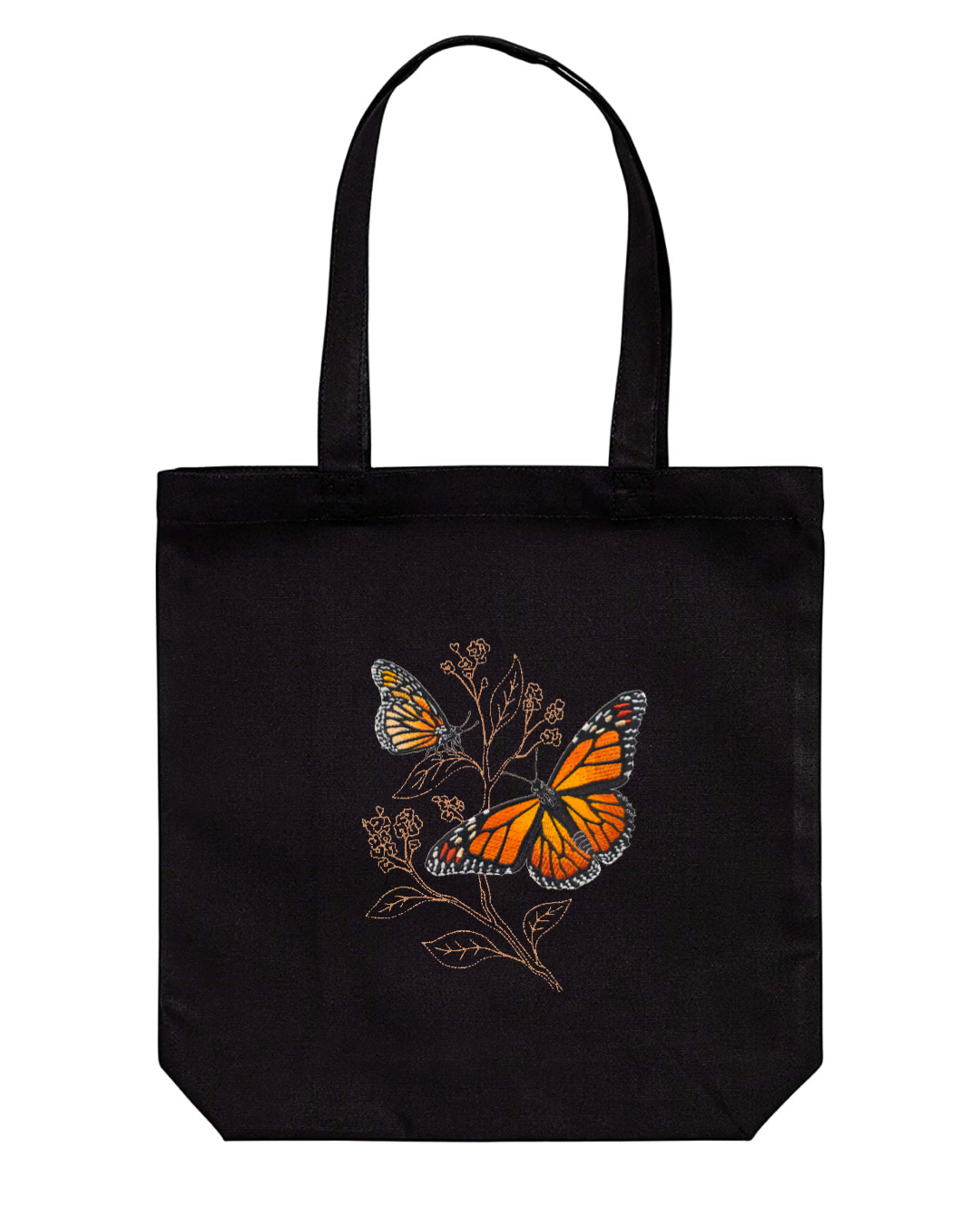 Butterflies Embroidered Cotton Canvas Market Bag. Choice of 5 different bags and 6 different butterflies