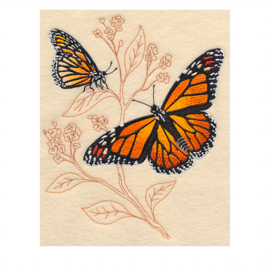 Butterflies Embroidered Bath Hand Towel