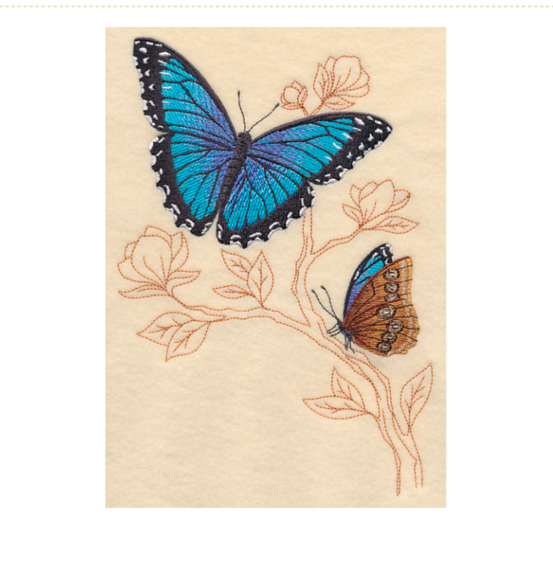 Butterflies Embroidered Bath Hand Towel