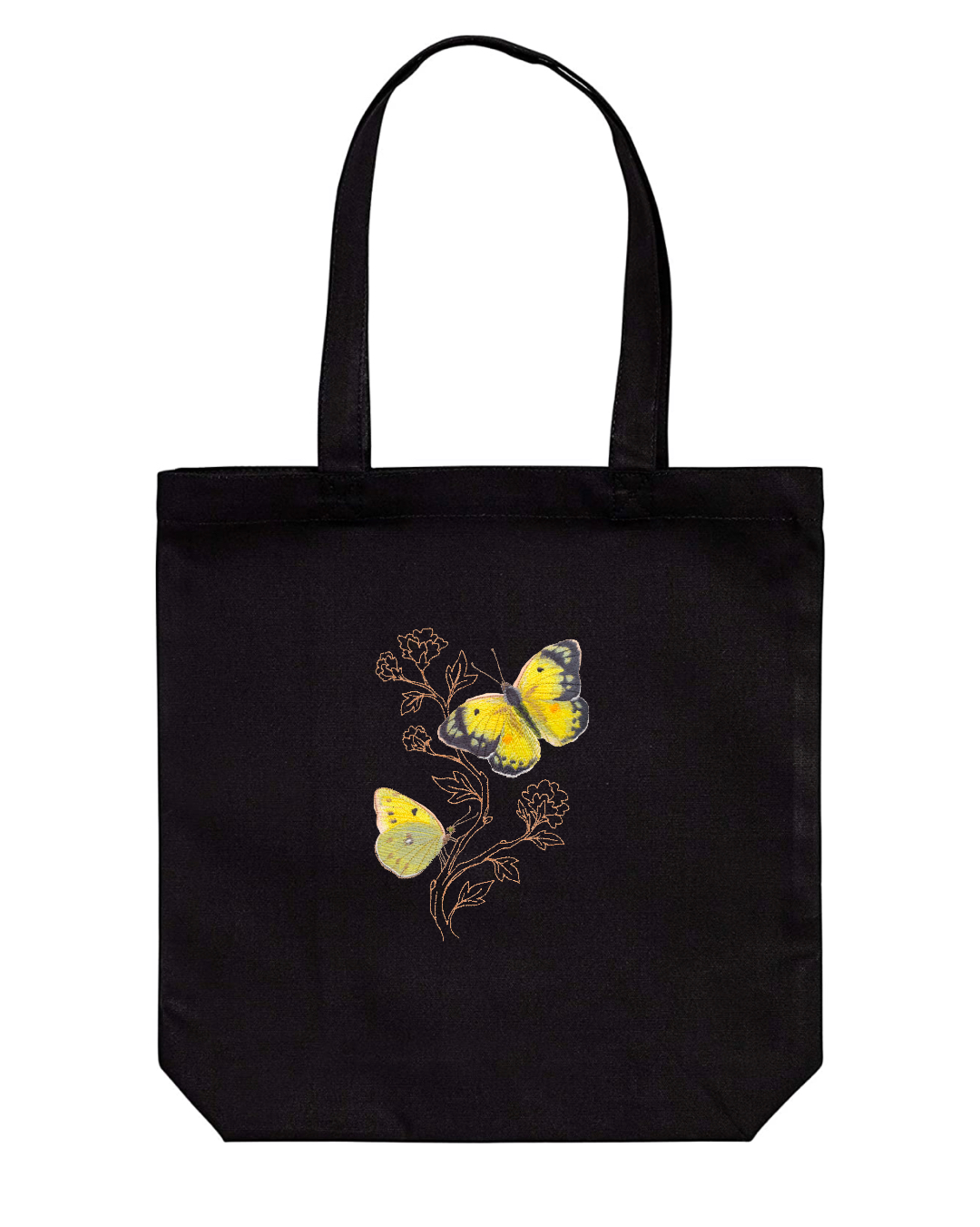 Butterflies Embroidered Cotton Canvas Market Bag. Choice of 5 different bags and 6 different butterflies