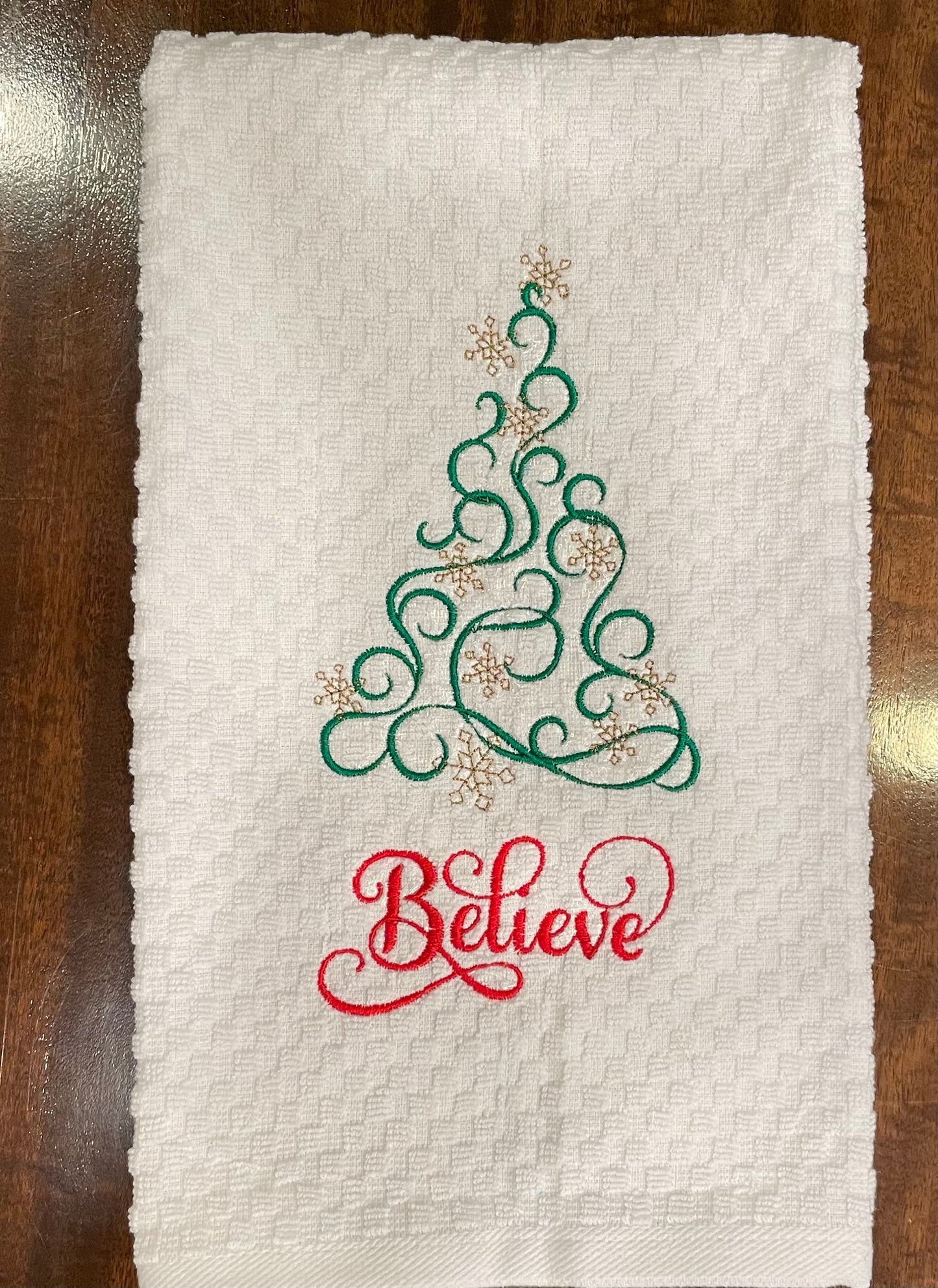 Embroidered Holiday Kitchen Towels