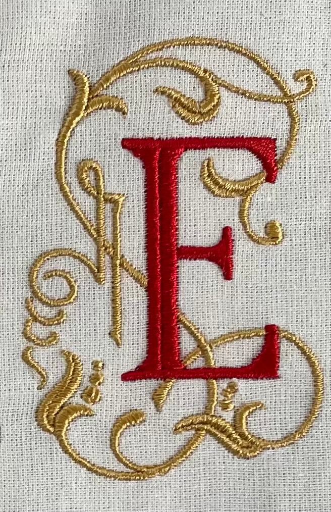 Monogram Guest Bath Hand Towel. Beautiful Monogram Letter With Scrolling