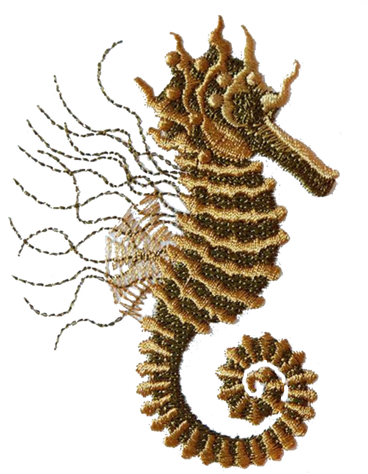 Seahorse Embroidered Bath Hand Towel. Beautifully Detailed in Coppery Shades