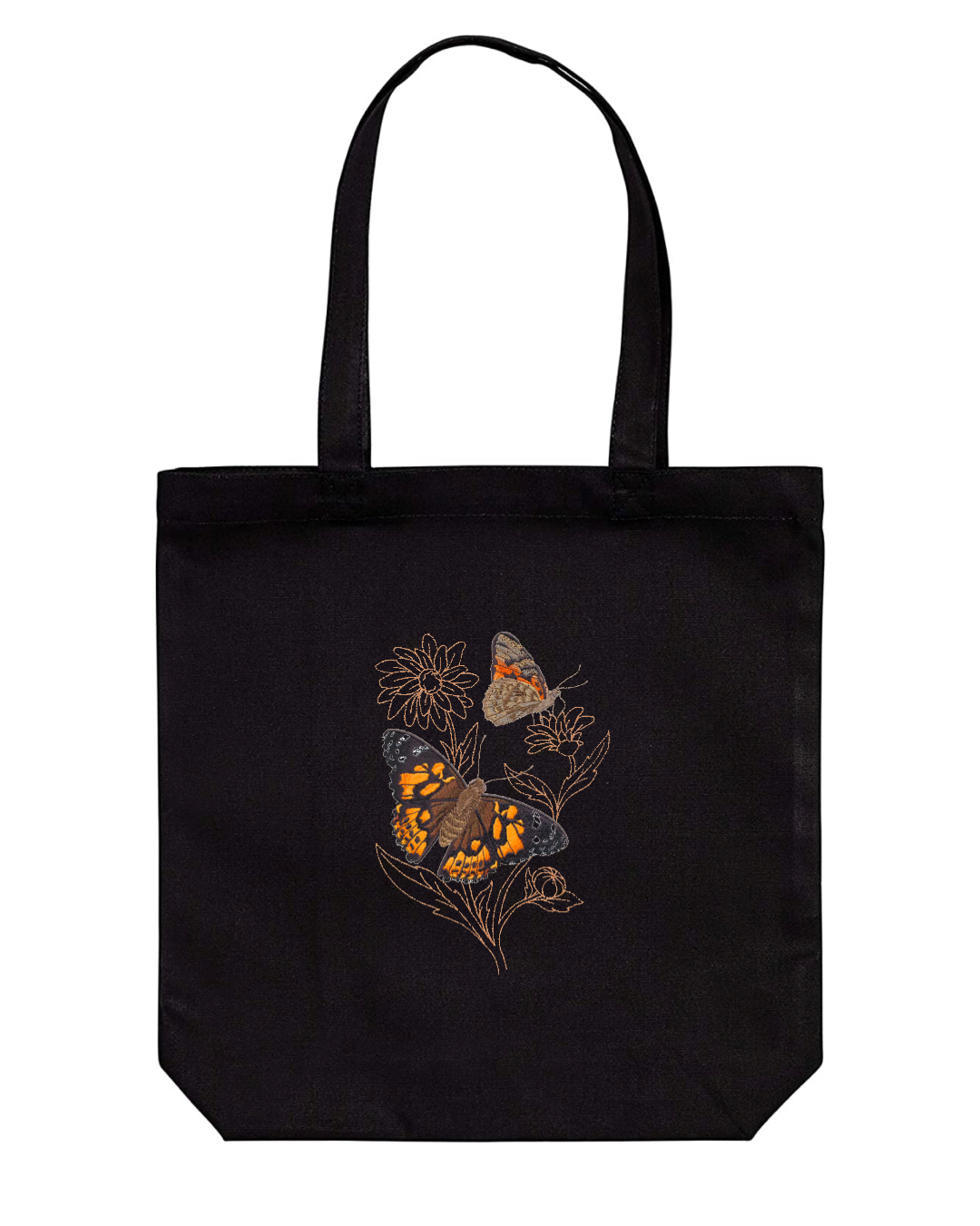 Butterflies Embroidered Cotton Canvas Market Bag. Choice of 5 different bags and 6 different butterflies