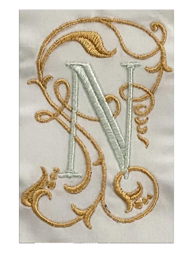 Monogram Guest Bath Hand Towel. Beautiful Monogram Letter With Scrolling