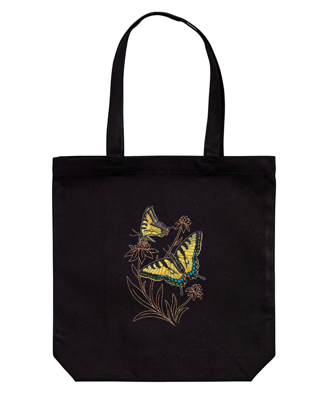 Butterflies Embroidered Cotton Canvas Market Bag. Choice of 5 different bags and 6 different butterflies