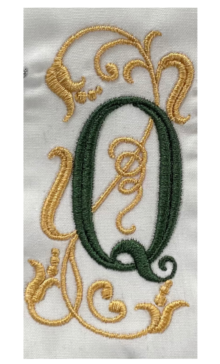 Monogram Guest Bath Hand Towel. Beautiful Monogram Letter With Scrolling