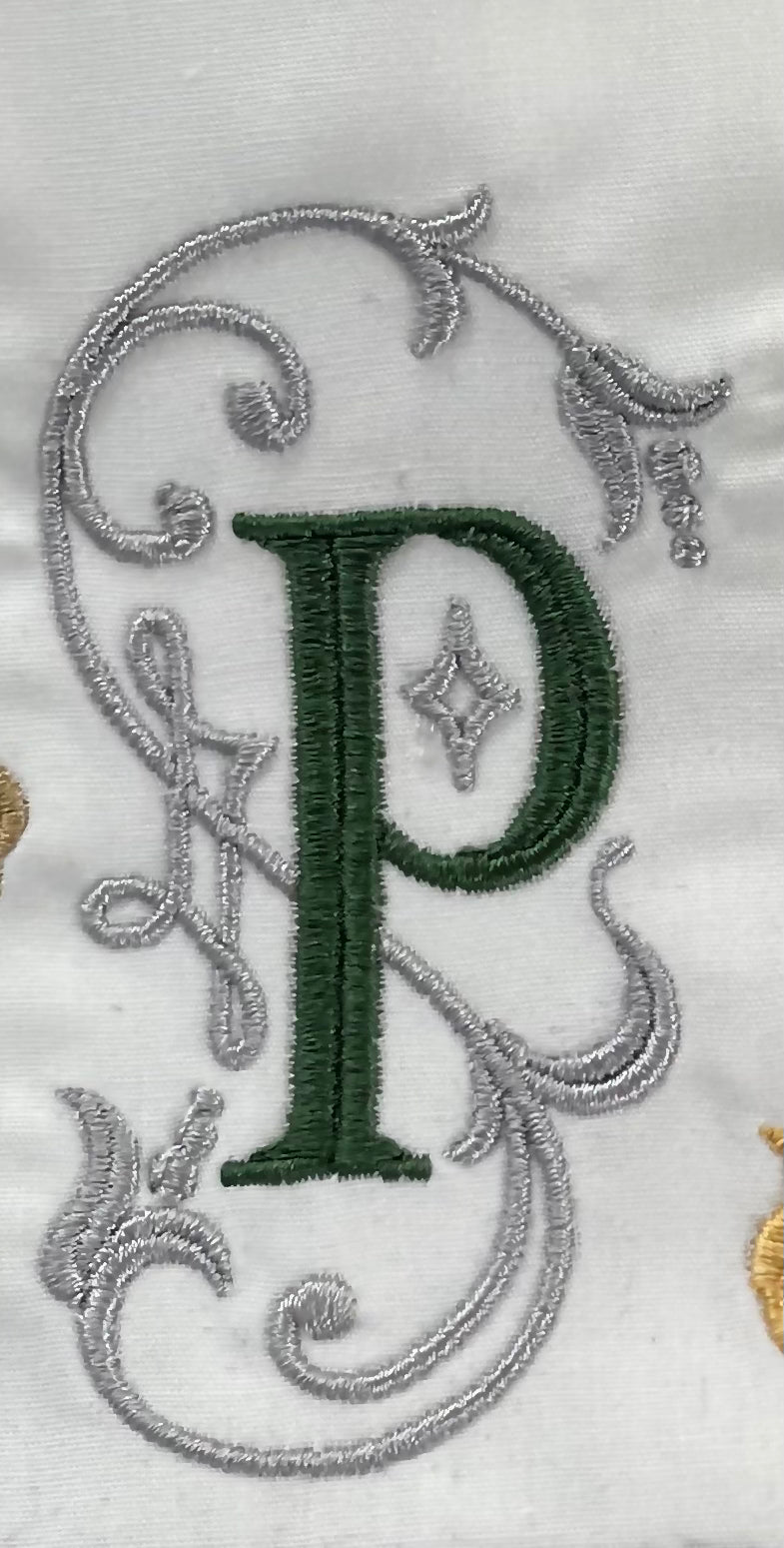 Monogram Guest Bath Hand Towel. Beautiful Monogram Letter With Scrolling
