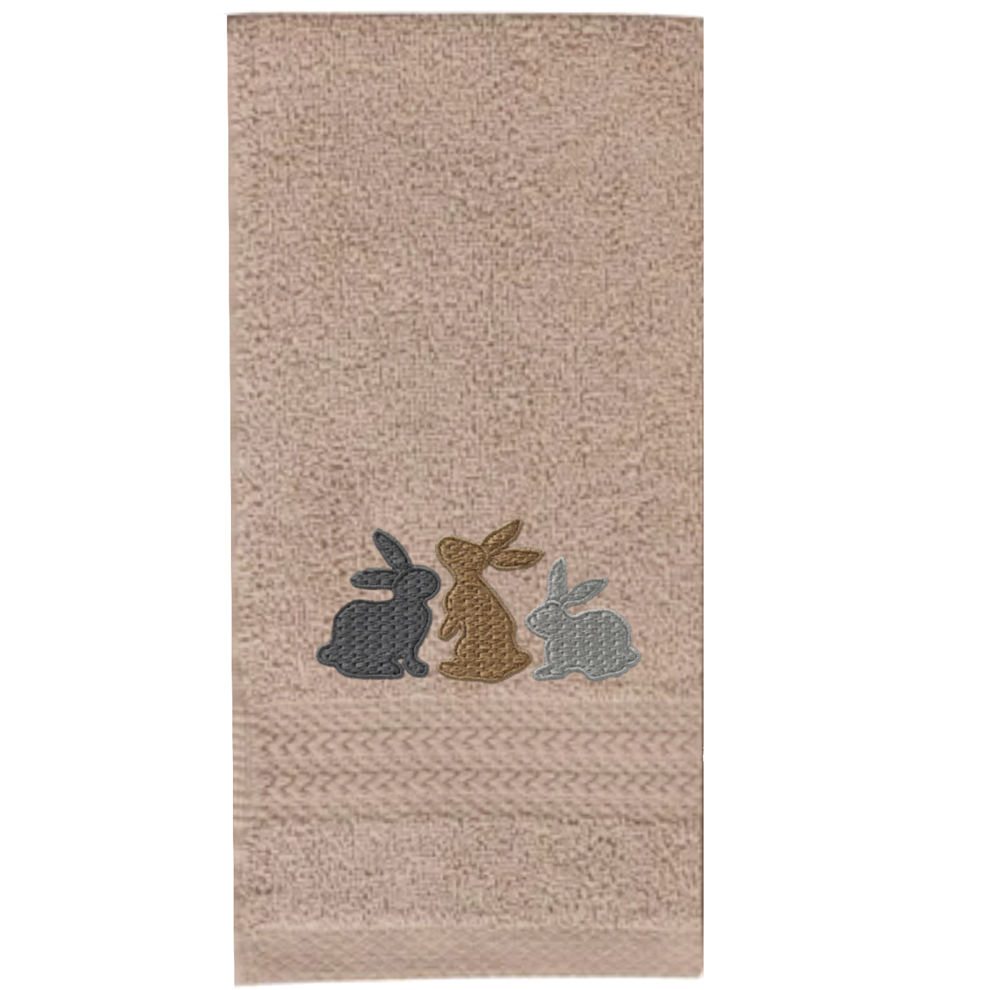 Embroidered Rabbits Fingertip Towel