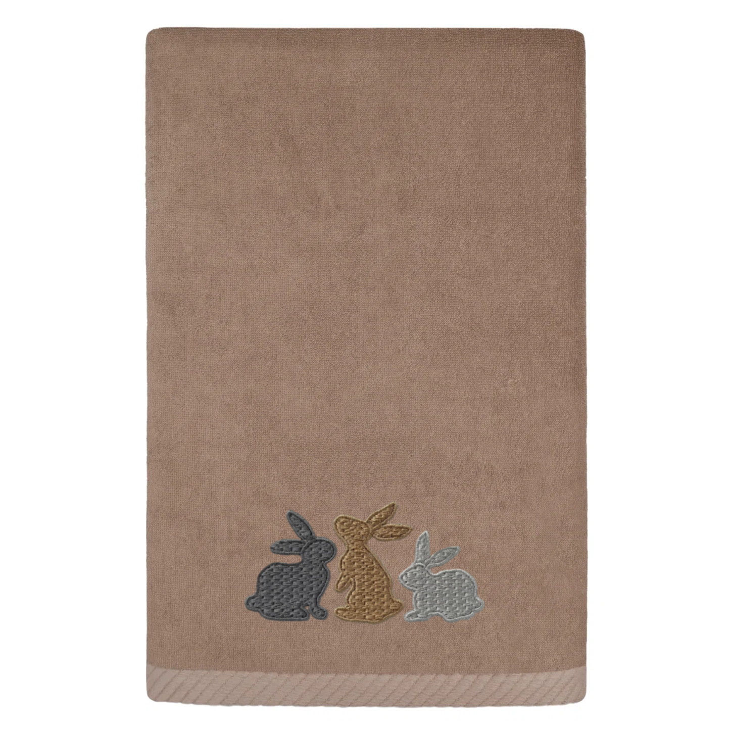 Embroidered Rabbits Fingertip Towel
