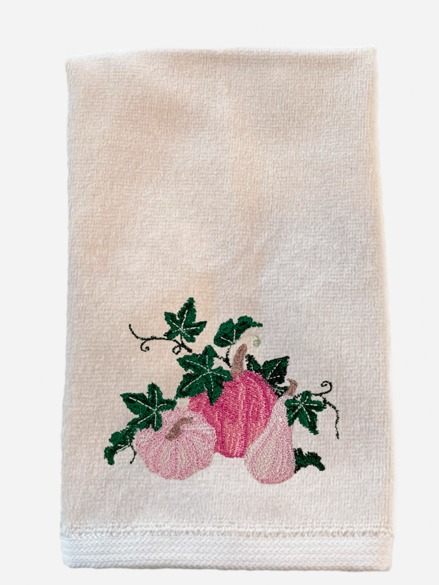 Autumn Pumpkins Embroidered Bath Towels. 100% Cotton Hand or Fingertip Towel