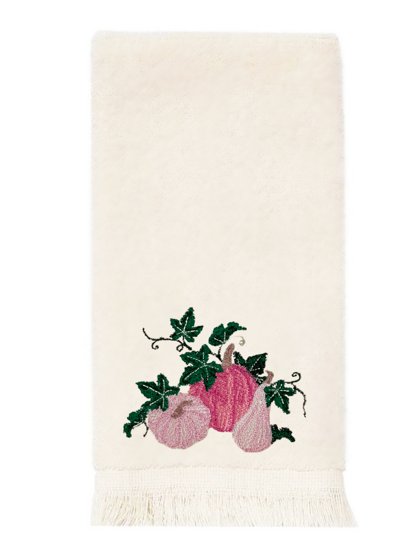 Autumn Pumpkins Embroidered Bath Towels. 100% Cotton Hand or Fingertip Towel