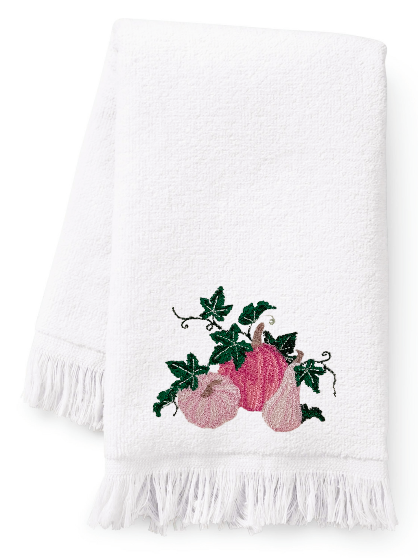 Autumn Pumpkins Embroidered Bath Towels. 100% Cotton Hand or Fingertip Towel