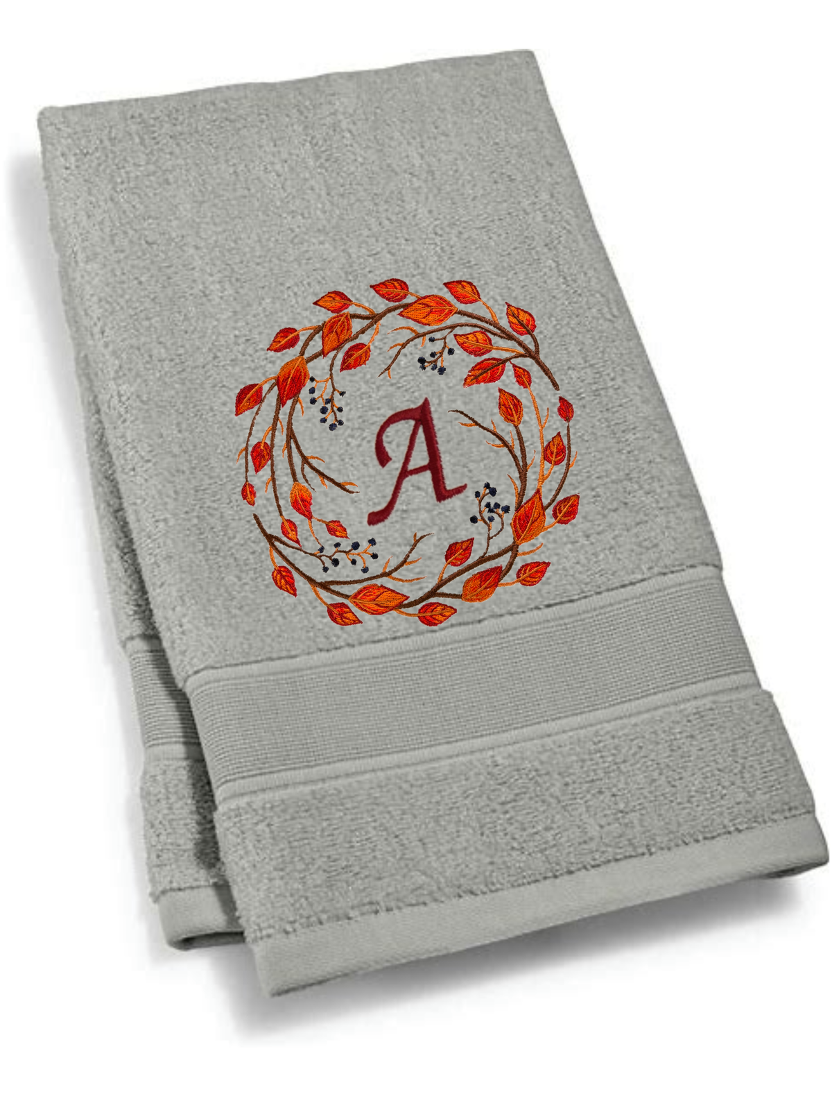 Autumn Wreath Embroidered Towels – Personalized Monogram | Kellytwins