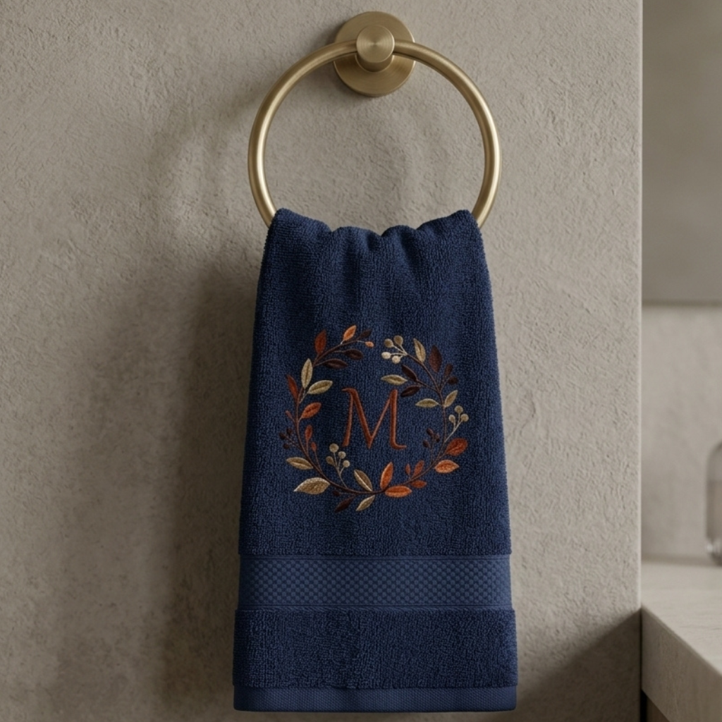 Fall Wreath Embroidered Towels Monogrammed | Personalized | Kellytwins