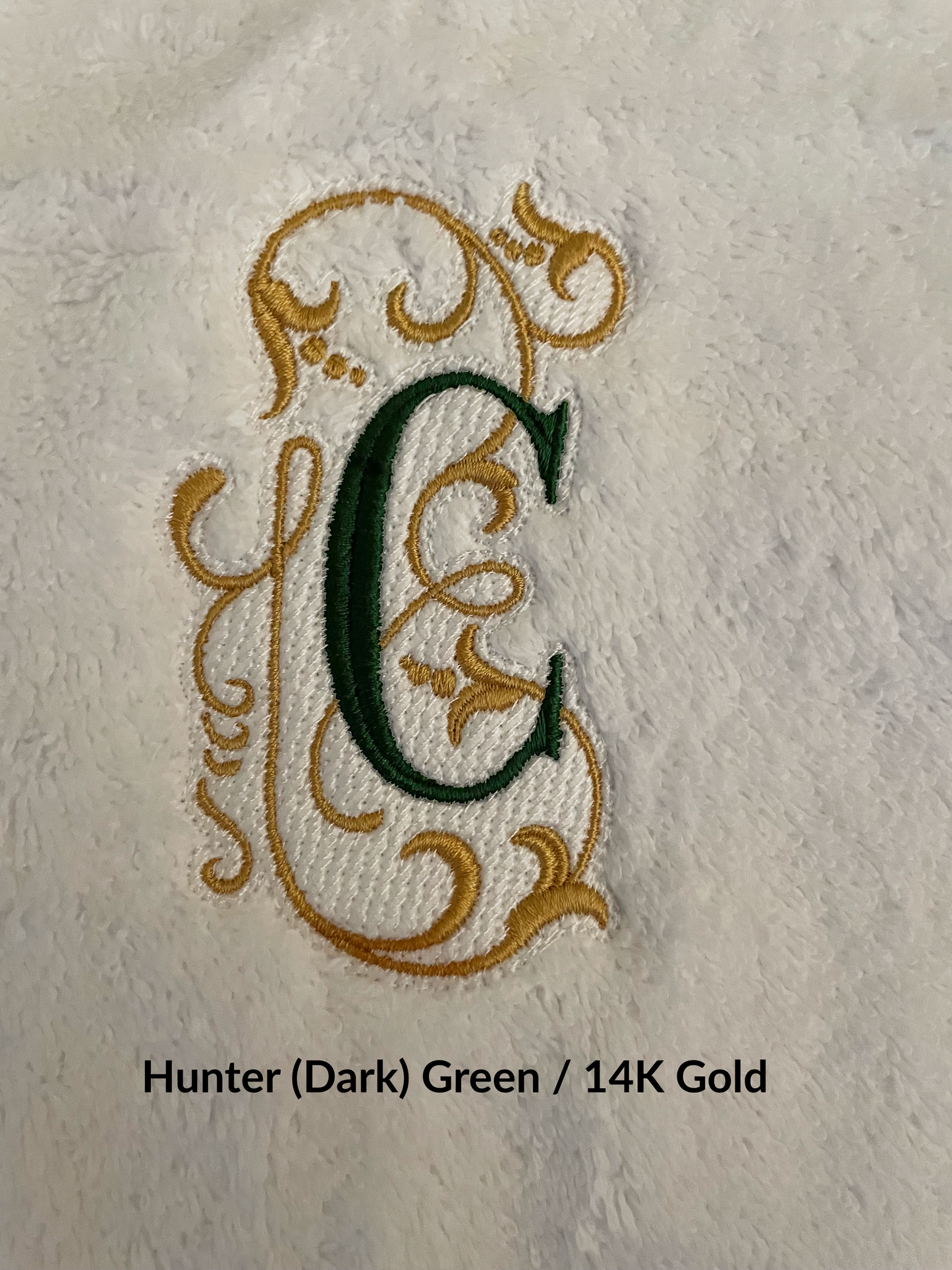 Monogram Guest Bath Hand Towel. Beautiful Monogram Letter With Scrolling