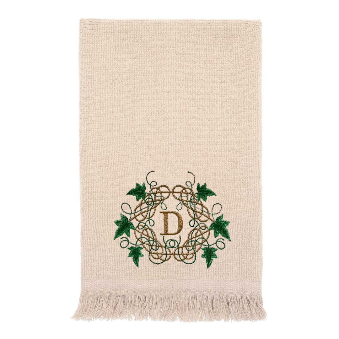 Embroidered Monogrammed Ivy and Celtic Knot Towel. 100% Cotton Hand or Fingertip Towel (Copy)