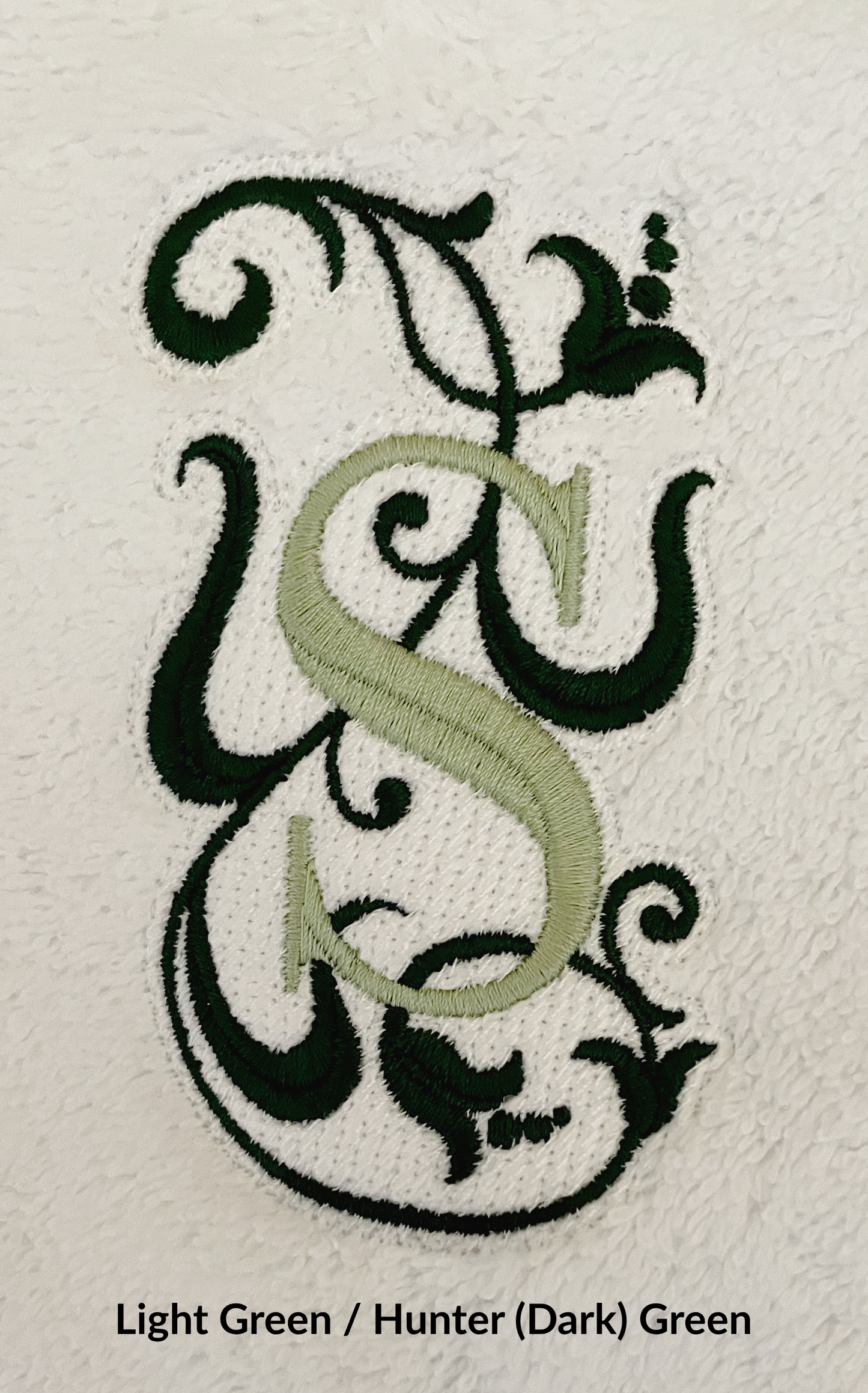 Monogram Guest Bath Hand Towel. Beautiful Monogram Letter With Scrolling