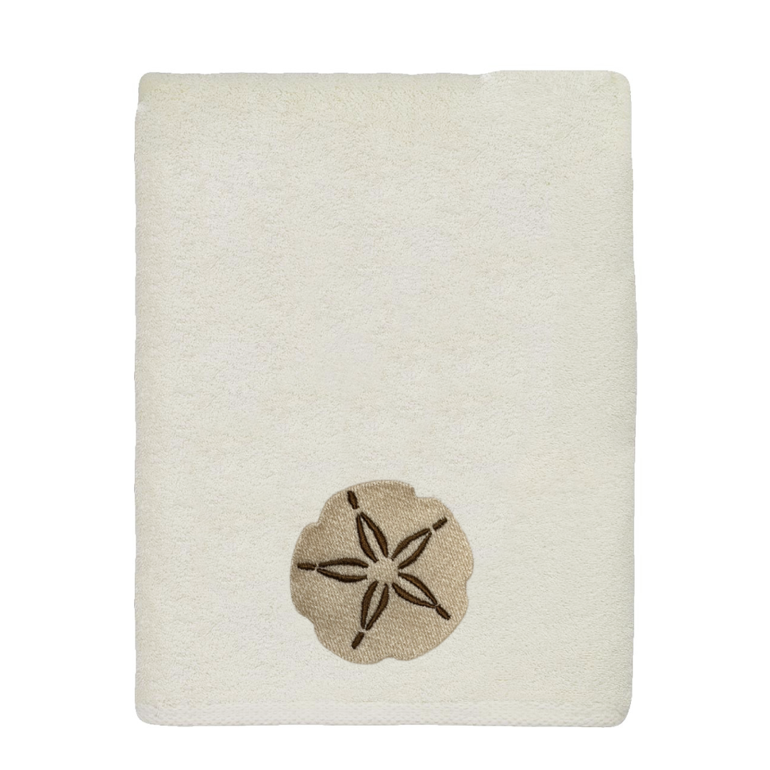 Embroidered Sand Dollar Fingertip Towel