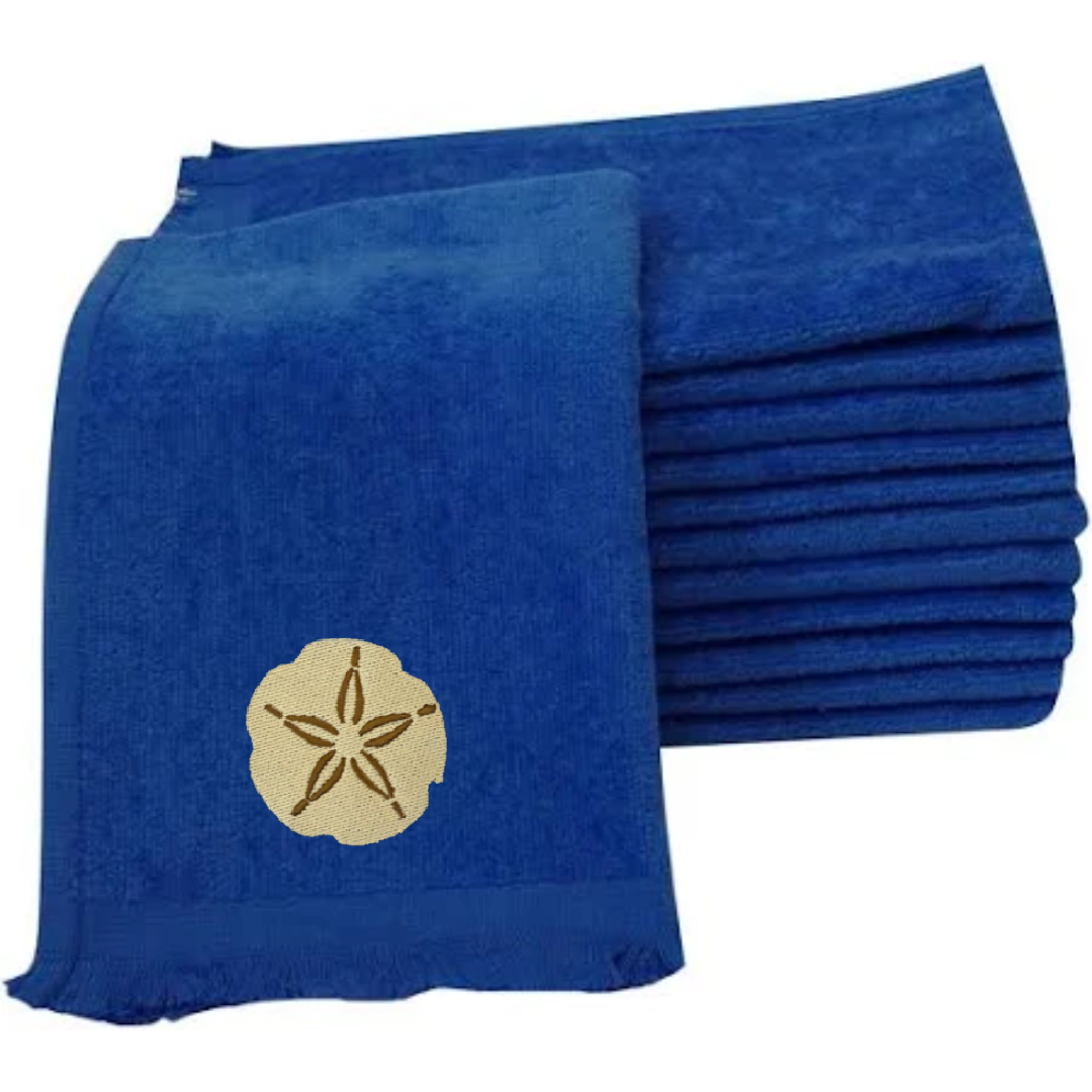 Embroidered Sand Dollar Fingertip Towel