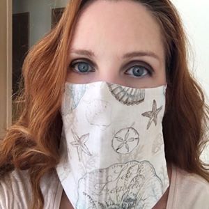 Free Shipping to USA Veil Mask Face Covering. Premium Cotton, Seaside beach theme. A cool, comfortable and breathable face mask. Washable. With sewn in filter. Made in USA