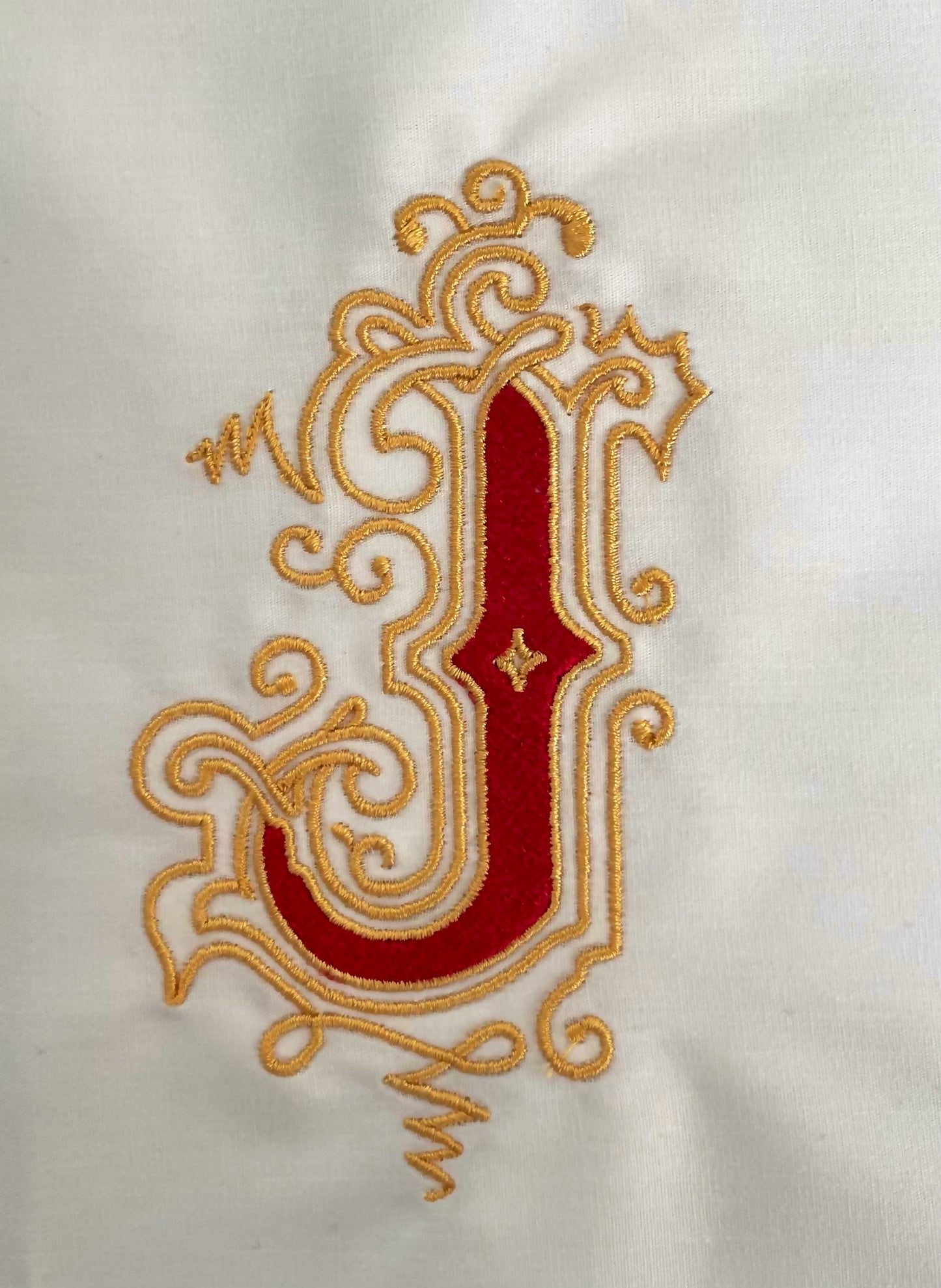 Embroidered Monogram Guest Hand Towel. Beautiful Monogram Letter With Scrolling. Choice of Color Combination