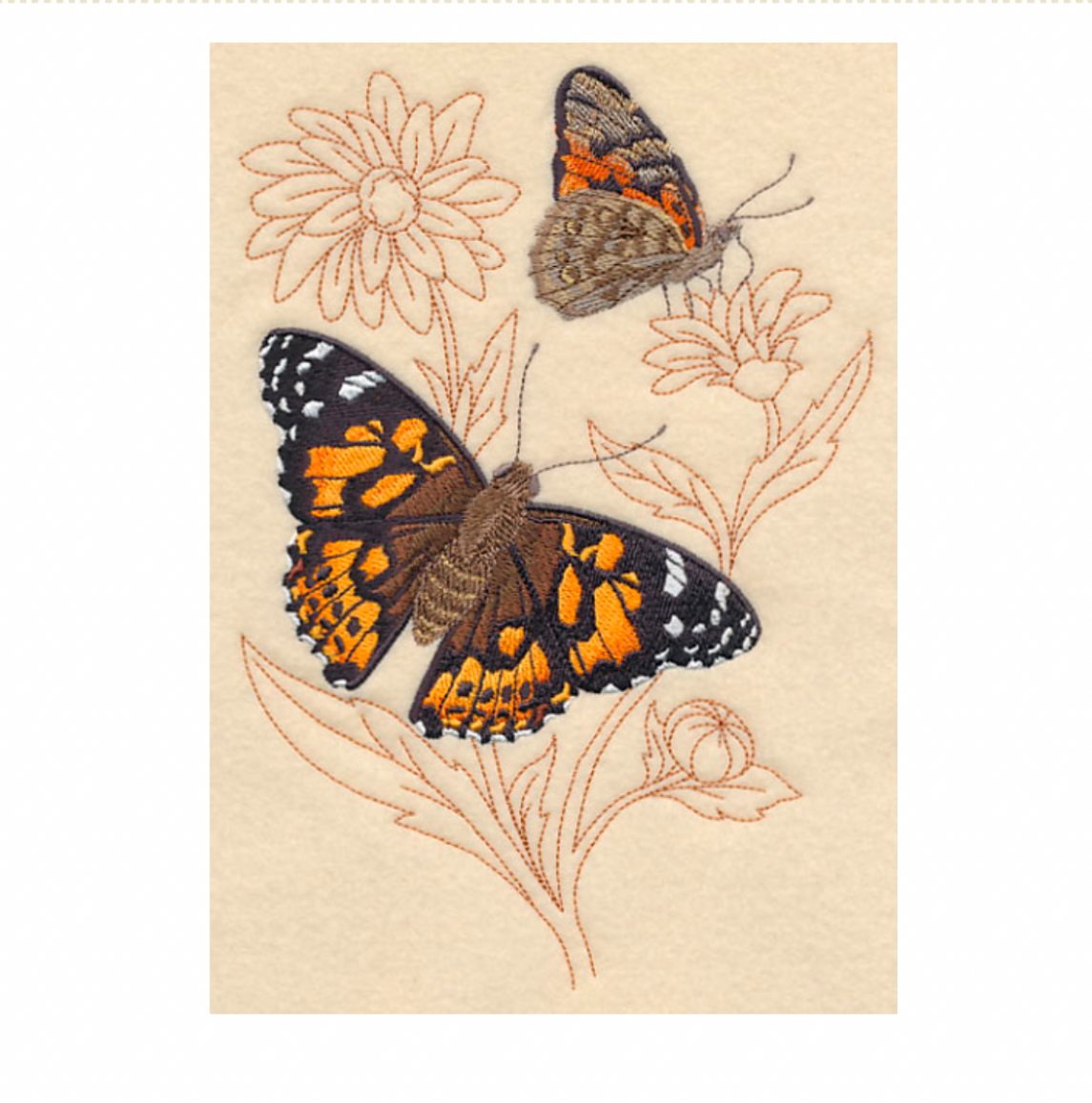 Butterflies Embroidered Bath Hand Towel